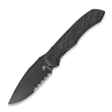 Microtech - Anax S/E DLC, Titanium/Carbon Fibre, Half Serrated