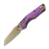 Microtech - MSI Mini Ram-Lok Bronzed Stonewash Royal Purple Fluted Titanium, bronze accent