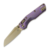 Microtech - MSI Mini Ram-Lok Bronzed Stonewash Royal Purple Slab Titanium, bronze accent