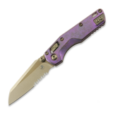 Microtech - MSI Mini Royal Purle Slab Titanium, 톱니 모양 칼날