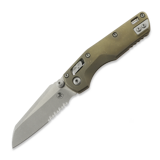 Microtech - MSI Mini S/E Antique Bronze Slab Side Titanium, 톱니 모양 칼날
