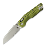 Microtech - MSI Mini S/E Stonewash Frag Aluminum OD Green, hoja dentada