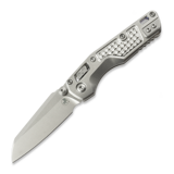 Microtech - MSI Mini S/E Stonewash Standard Frag Titanium, blue accents