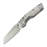 Microtech - MSI Mini S/E Stonewash Standard Slab Titanium, blue accents