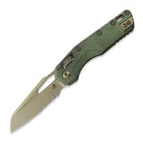 Microtech - MSI Ram-Lok Partial Serrated, Antique Green Ano Slab Side, Bronzed Stonewash