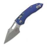Microtech - Stitch Apocalyptic Antique Blue Slab Titanium, blue accents