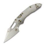 Microtech - Stitch Stonewash Slab Titanium, flame accents