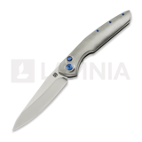 Olamic Cutlery - Aura Auto, Orange Peel Titanium with Fedokume Clip
