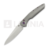 Olamic Cutlery - Aura Auto, Zirblast Titanium with Timascus Clip
