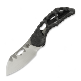 Olamic Cutlery - Busker M390 Largo, Carbon Fiber Volcanic Funky Holes
