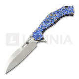 Olamic Cutlery - Soloist M390 Scout, Blue & Gold Volcanic Carving