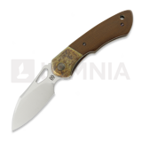 Olamic Cutlery - WhipperSnapper BL, Antique Titanium & Vintage Micarta
