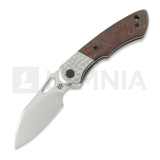 Olamic Cutlery - WhipperSnapper BL, Jeweled Titanium & Red Swirl Carbon Fiber