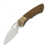 Olamic Cutlery - WhipperSnapper BL Wharnfoot, Space Trash Antique Micarta