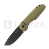 Pro-Tech - Synapse, Black Aluminum/Green Micarta, DLC