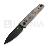 Reate - PL-6, Red/Black Micarta, Black PVD