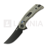 Reate - PL-7, Green/Black Micarta, Black PVD