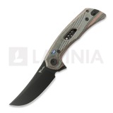 Reate - PL-7, Red/Black Micarta, Black PVD