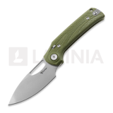 Reate - PL-XE, Green Micarta, Stonewashed