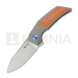 Reate - T2500, Gray Titanium & Orange G-10, Satin
