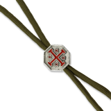 Spartan Blades - Green Lanyard with Crusader Cross Bead
