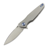 Spartan Blades - Pandia, Satin/Blasted Titanium & Blue HW, Stonewash
