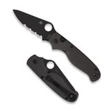 Spyderco - ButtonUp Carbon Fiber, noir, lame &agrave; dents