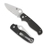 Spyderco - ButtonUp Carbon Fiber, lame &agrave; dents