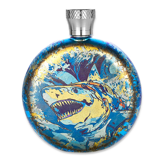 Titaner - Titanium Hip Flask, Mech White-Headed Shark