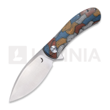 Trollsky Knives - Mandu XL Burns Twice 14C28N, Kaleidoscope Turtle G-10, Satin