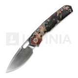 Vosteed - Psyop 332 - Satin - Current Micarta, Canvas Rag Burl - Red