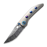 We Knife - Attor Damasteel, Polished BB Ti/Timascus