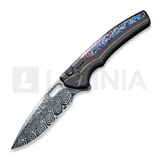 We Knife - Exciton, Black Titanium, Flamed, Damasteel