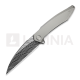 We Knife - Fluxor Damasteel, Polished Bead Blast Titanium