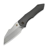We Knife - High-Fin XL, Diamond Pattern Polished Ti, Satin