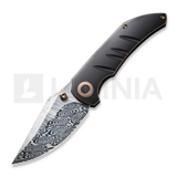 We Knife - Riff-Raff, Bronze/Black Titanium, Damasteel