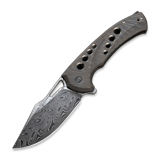 We Knife - Swiftfin Damasteel, Tiger Stripe Flamed Ti