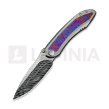 We Knife - Winsome Damasteel, Polished Bead Blast Ti/Timascus