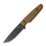 Za Pas - Handie, Brown Micarta, Black Coating