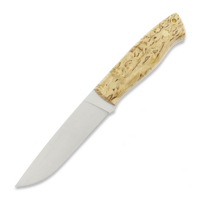 Trapper 115, Elmax flat, curly birch, firesteel