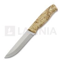 Trooper 115, scandi, stabilized curly birch, bushcaft sheath