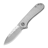 CIVIVI - Elementum, Polished Clear Lexan, Satin Rock-Grind