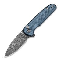 Mini Shakan Damascus, Ripple Pattern Blue Aluminum