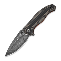 CIVIVI - Vyrent Damascus, Black/Tan/Orange G-10