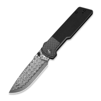Zygon Damascus, Gray G-10 & Carbon Fiber