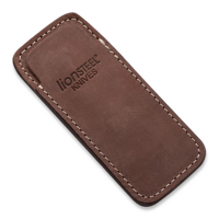 Vertical leather sheath with clip, pruun