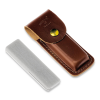 Sharpening stone, leather sheath