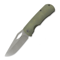 McNees Custom Knives - Little Dixon, Green/Blue Smooth Titanium