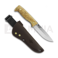 Peltonen Knives - M07 Full Tang, curly birch, brown leather sheath