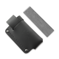 Sharpening stone in leather holster